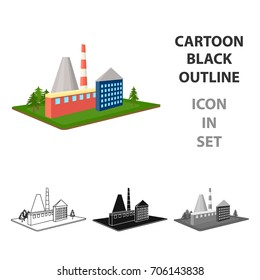 Processing factory. Factory and industry single icon in cartoon style isometric vector symbol stock illustration web.