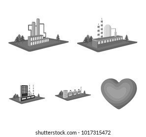 Processing factory,metallurgical plant. Factory and industry set collection icons in monochrome style isometric vector symbol stock illustration web.