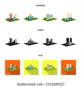 Processing factory,metallurgical plant. Factory and industry set collection icons in cartoon,black,flat style isometric vector symbol stock illustration web.