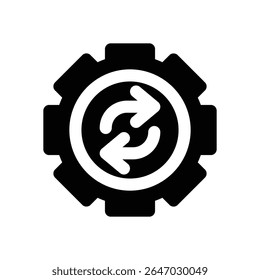 processing glyph icon. Strong and solid vector icon for websites, mobile interfaces, presentations, and visual branding. High quality and easy to edit.