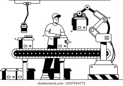 Processing of goods is assisted by machines