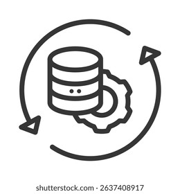 Processing Icon Lineal Style Vector Illustration