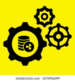 Processing icon and Ripple symbol.vector illustration