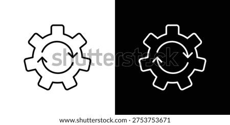 Processing icons. Editable Stroke. logotype design concept