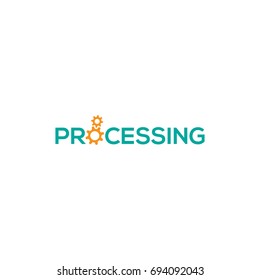 Processing letter with gears icon vector illustration