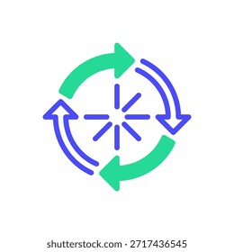 Ícone Linha de Processamento, Símbolo de Estrutura de Tópicos para Carregamento de Dados, Execução de Tarefa, Atualização do Sistema, Status da Operação e Trabalho em Segundo Plano. Ícone de sinal vetorial.