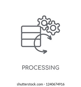 Processing linear icon. Modern outline Processing logo concept on white background from Artificial Intellegence and Future Technology collection.