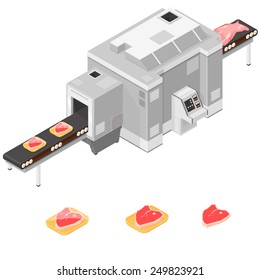 Processing meat Manufacturer. Meet processor and packer. Processing plant 