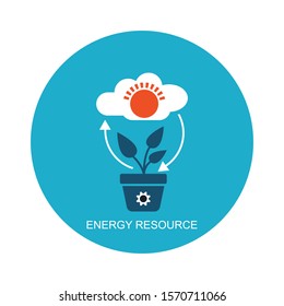 Processing natural resources, Renewable energy vector icon 