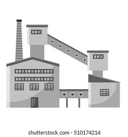 Processing plant waste icon. Gray monochrome illustration of processing plant waste vector icon for web