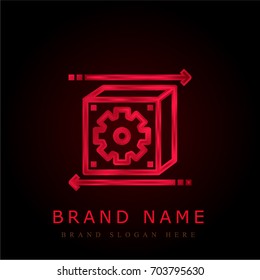 Processing red chromium metallic logo