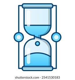 Processing time icon, blue gradient vector illustration