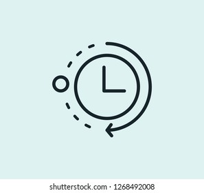 Processing time icon line isolated on clean background. Processing time icon concept drawing icon line in modern style. Vector illustration for your web mobile logo app UI design.