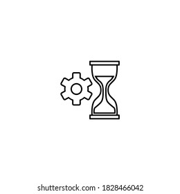 Processing time icon. Logistic and Delivery icon. Simple, flat, outline, black.