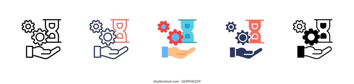 Processing Time Icon Multiple Vector Illustration