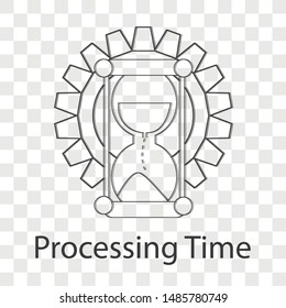 Processing time icon on transparency background. Line vector illustration.