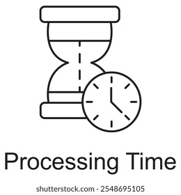 Processing Time Icon, Optimizing Efficiency Reducing Processing Time, Processing Time Insights Enhancing Workflow Performance