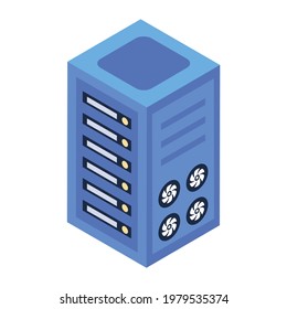 Processing Unit, Icon Of Computer Cpu In Isometric Design 