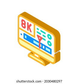 processing video quality isometric icon vector. processing video quality sign. isolated symbol illustration