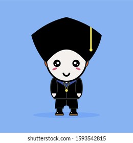 PROCESSION BEFORE GRADUATION DESIGN VECTOR MASCOT
