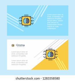 Processor abstract corporate business banner template, horizontal advertising business banner.