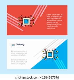 Processor abstract corporate business banner template, horizontal advertising business banner.