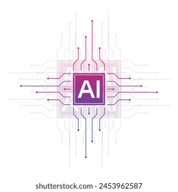 processor artificial intelligence concept. vector artificial intelligence