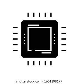Processor black icon, concept illustration, vector flat symbol, glyph sign.