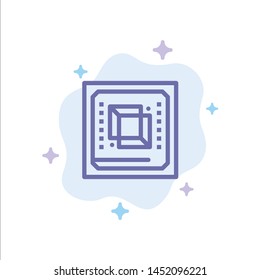 Processor Blue Icon on Abstract Cloud Background