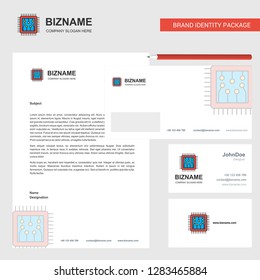 Processor Business Letterhead, Envelope and visiting Card Design vector template