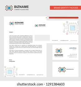 Processor Business Letterhead, Envelope and visiting Card Design vector template