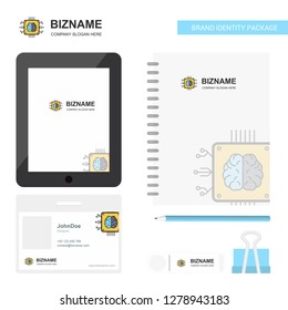 Processor Business Logo, Tab App, Diary PVC Employee Card and USB Brand Stationary Package Design Vector Template