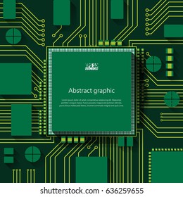 Processor and chip, engineering and tech, motherboard and computer design, vector illustration. Eps10 Vector illustration.