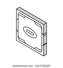 processor chip gaming pc isometric icon vector. processor chip gaming pc sign. isolated symbol illustration
