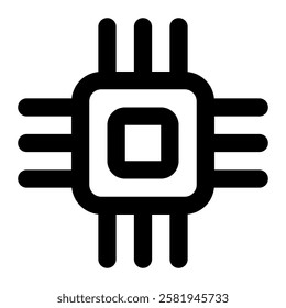 Processor Chip Icon for IT Computer Tech