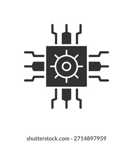 Símbolo de signo de icono de chip de procesador