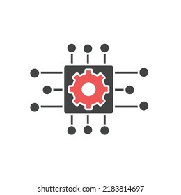 Processor chip icons  symbol vector elements for infographic web