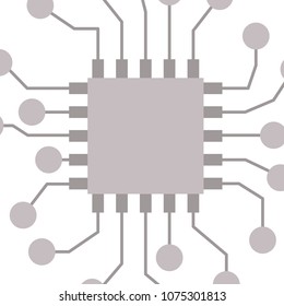 processor chip isolated icon