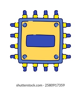 Processor Chip, A microchip icon, symbolizing computer hardware, processors, and computing power.