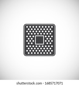 Processor chip related icon on background for graphic and web design. Creative illustration concept symbol for web or mobile app.