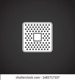 Icono relacionado con el chip del procesador en segundo plano para diseño gráfico y web. Símbolo de concepto de ilustración creativa para aplicación web o móvil.