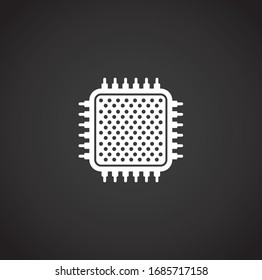 Processor chip related icon on background for graphic and web design. Creative illustration concept symbol for web or mobile app.