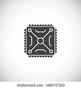 Processor chip related icon on background for graphic and web design. Creative illustration concept symbol for web or mobile app.