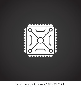 Processor chip related icon on background for graphic and web design. Creative illustration concept symbol for web or mobile app.