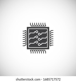 Processor chip related icon on background for graphic and web design. Creative illustration concept symbol for web or mobile app.