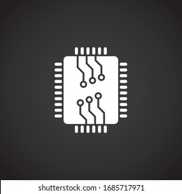 Processor chip related icon on background for graphic and web design. Creative illustration concept symbol for web or mobile app.