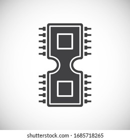 Processor chip related icon on background for graphic and web design. Creative illustration concept symbol for web or mobile app.