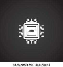Icono relacionado con el chip del procesador en segundo plano para diseño gráfico y web. Símbolo de concepto de ilustración creativa para aplicación web o móvil.