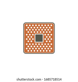Processor chip related icon on background for graphic and web design. Creative illustration concept symbol for web or mobile app.