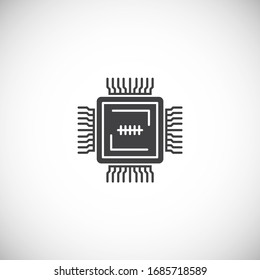 Processor chip related icon on background for graphic and web design. Creative illustration concept symbol for web or mobile app.